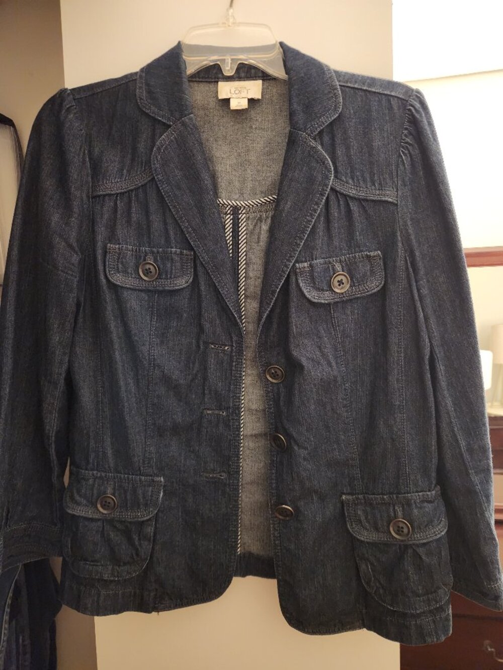 Ann Taylor LOFT denim jean jacket blazer